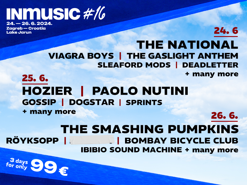Daily lineup for INmusic festival #16 announced! Limited number of daily tickets available from today!