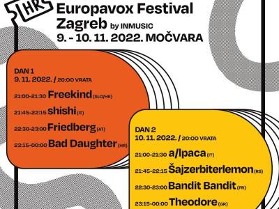 Objavljena satnica drugog izdanja Europavox festivala Zagreb!