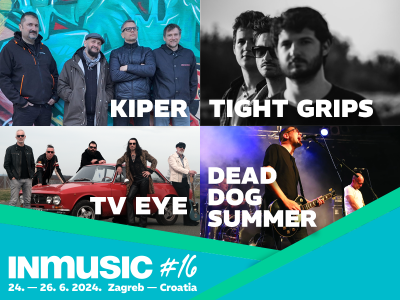 Domaći bendovi Kiper, Tight Grips, TV EYE i Dead Dog Summer pridružuju se već impresivnom programu INmusic festivala #16!
